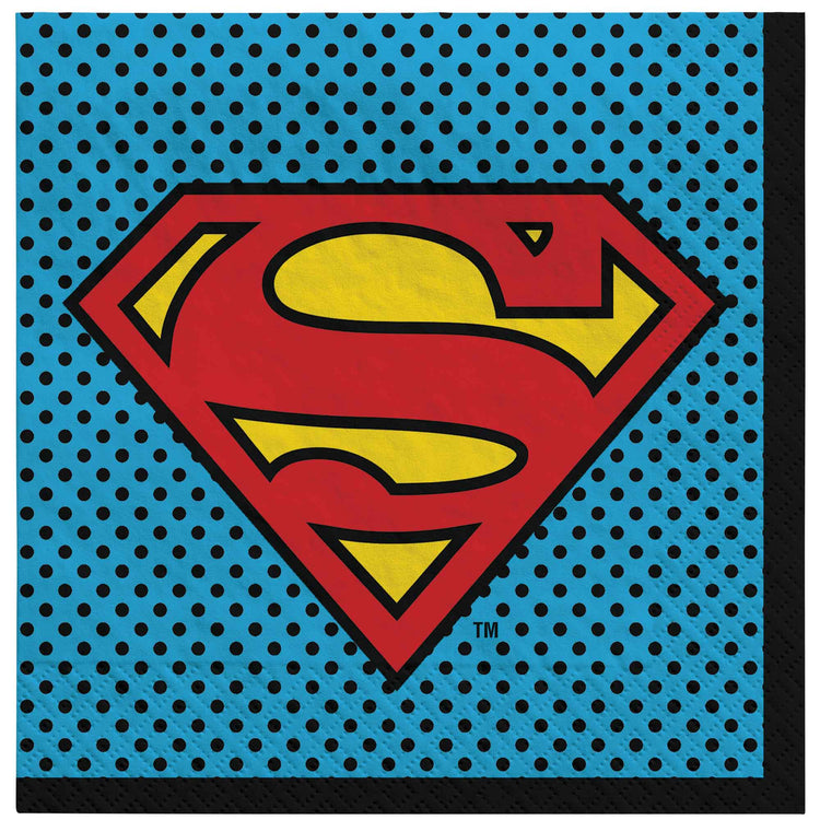 Justice League Heroes Unite Superman Lunch Napkins Pack of 16