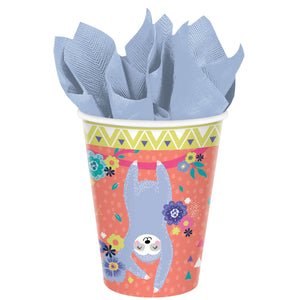 Sloth 266ml Paper Cups Pack of 8