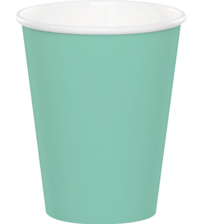 Fresh Mint Green Cups Paper 266ml Pack of 24