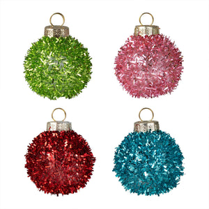 Christmas Merry & Bright Tinsel Bauble Place Card Holders Pack of 4
