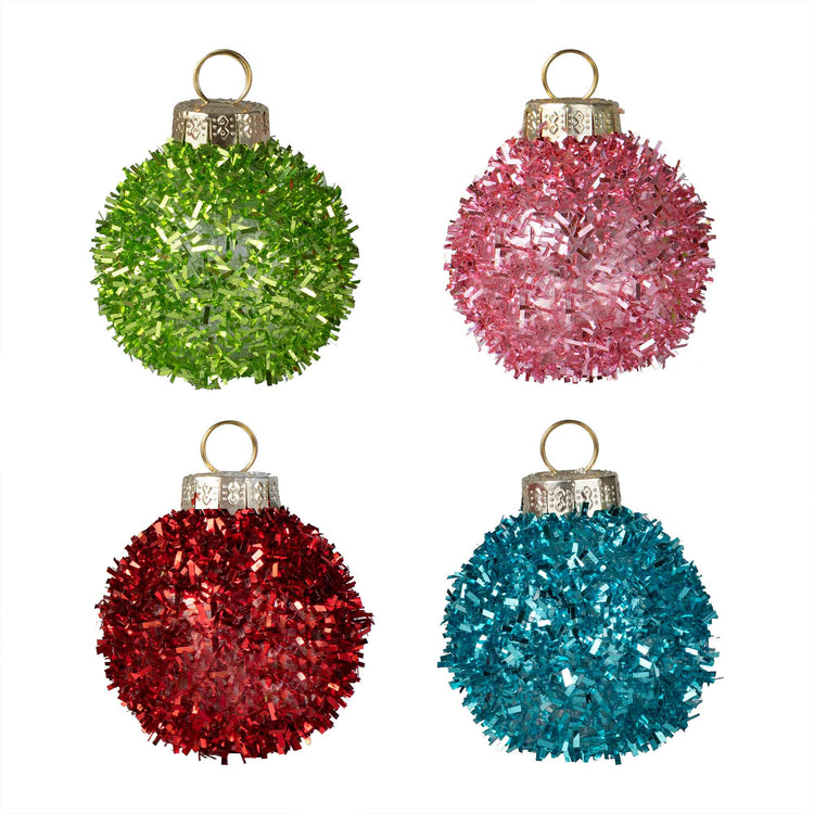 Christmas Merry & Bright Tinsel Bauble Place Card Holders Pack of 4