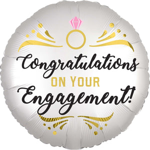 45cm Standard XL Satin Congratulations On Your Engagement Balloon
