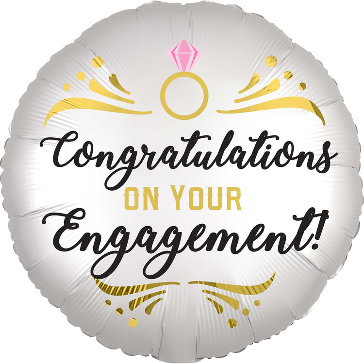45cm Standard XL Satin Congratulations On Your Engagement Balloon