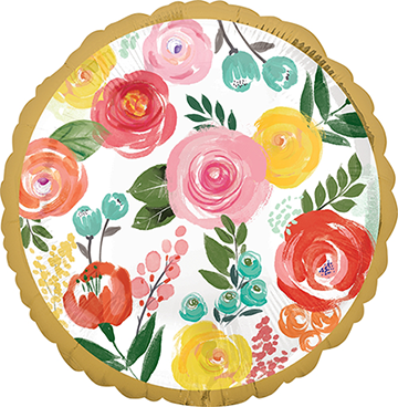 45cm Standard HX Bright Florals Pattern Balloon