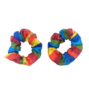 Team Spirit Hair Scrunchies Rainbow Pack of 2