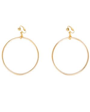 90s Jumbo Gold Hoop Clip On Earrings