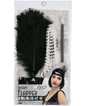 20s Flapper Headband Necklace and Cigarette Holder Kit