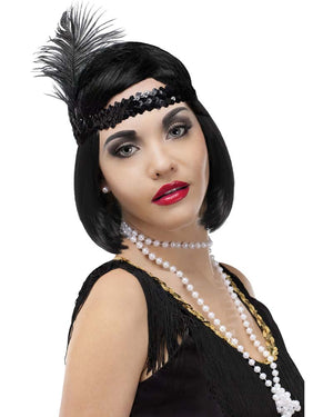 20s Flapper Headband Necklace and Cigarette Holder Kit