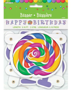 Candy Party Happy Birthday Banner 1.5m