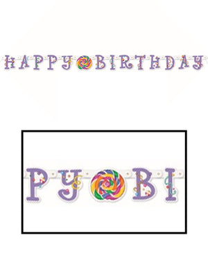 Candy Party Happy Birthday Banner 1.5m