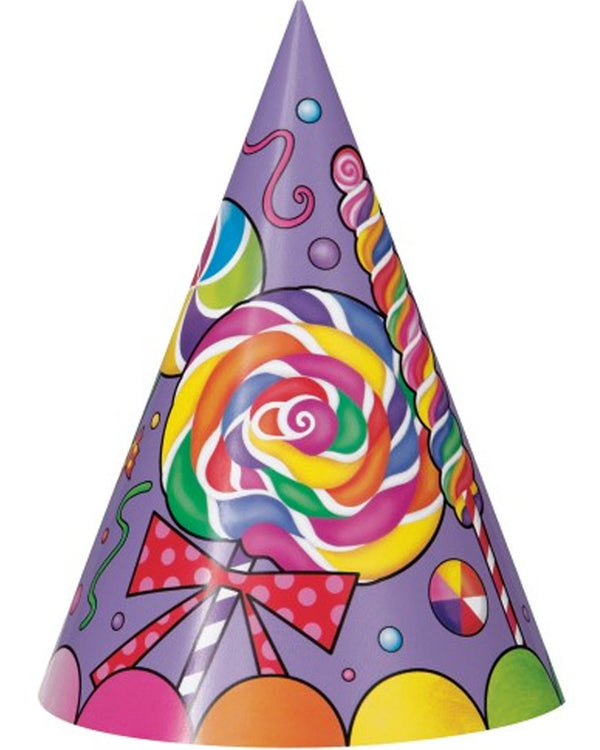 Candy Party Paper Party Hats Pack of 8