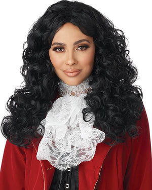Captain Hook Long Curly Black Wig