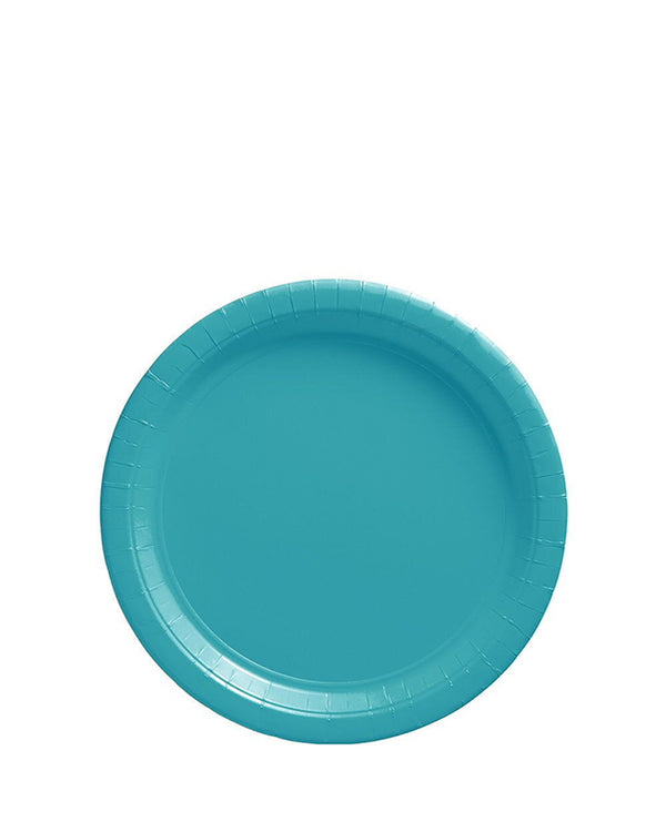 Caribbean Blue 17cm Round Paper Plates Pack of 20