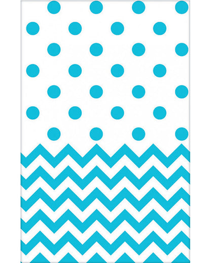 Caribbean Blue Chevron Tablecover