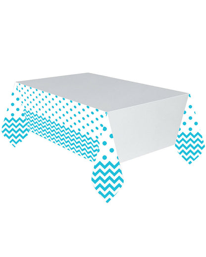 Caribbean Blue Chevron Tablecover