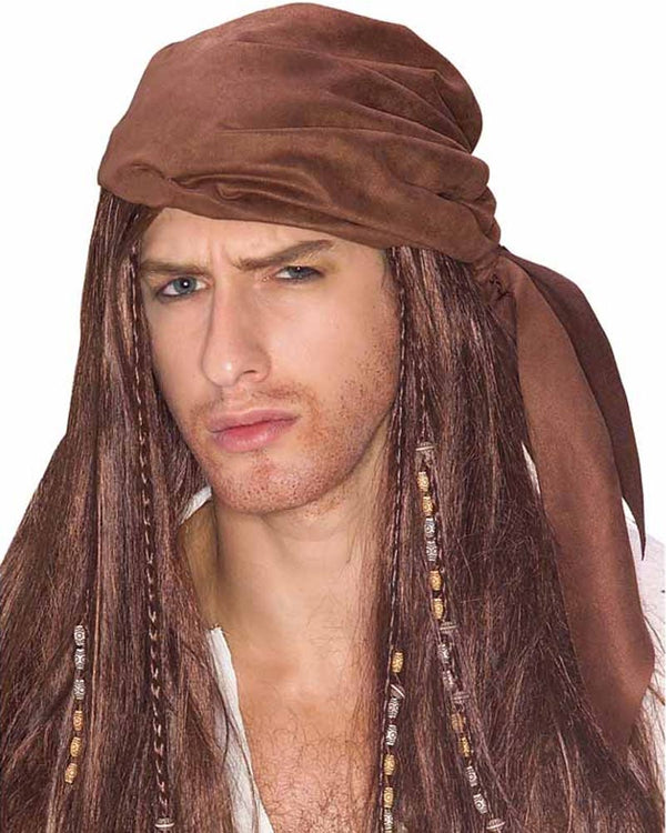 Caribbean Pirate Brown Wig