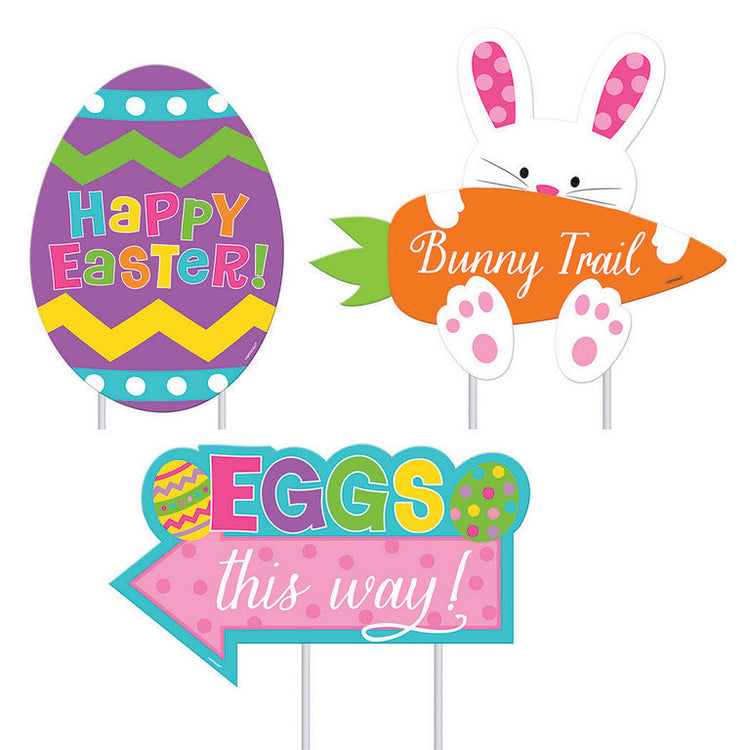 Easter Yard Signs Pack of 3