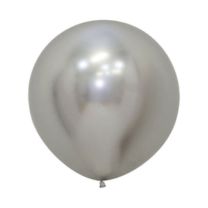 Sempertex 60cm Metallic Reflex Silver Latex Balloons 981 3PK Pack of 3