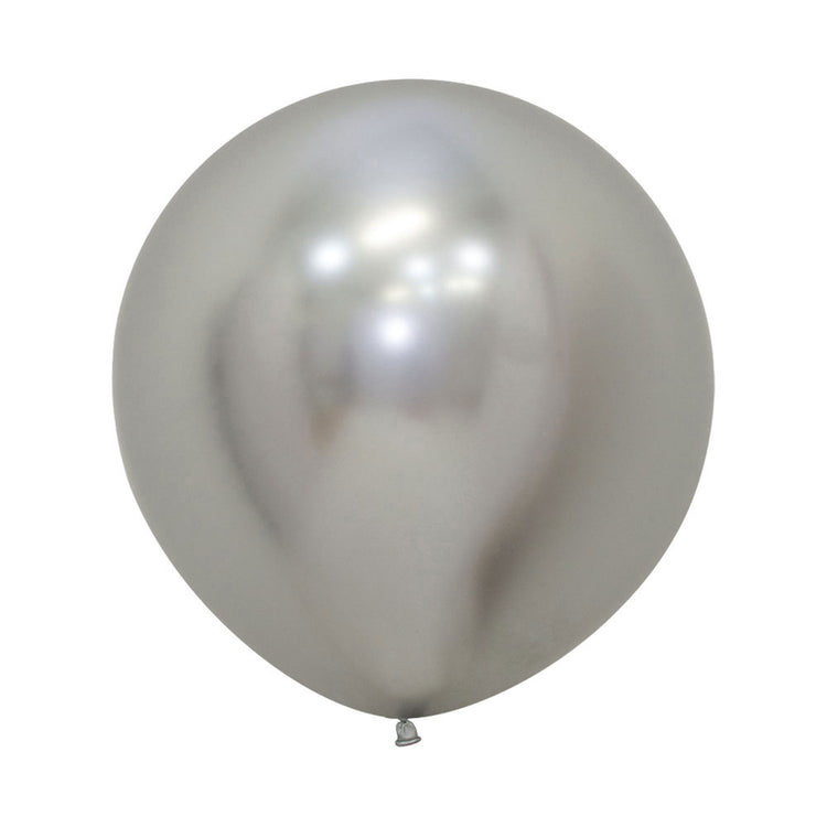 Sempertex 60cm Metallic Reflex Silver Latex Balloons 981 3PK Pack of 3