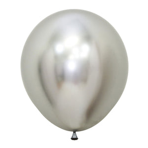 Sempertex 45cm Metallic Reflex Silver Latex Balloons 981 Pack of 6