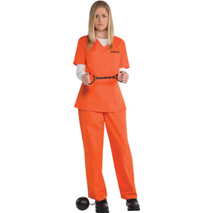 Orange Inmate Womens Costume Size Standard
