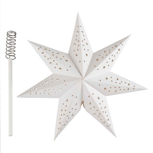 White Christmas Paper Star Tree Topper
