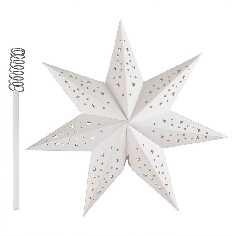 White Christmas Paper Star Tree Topper
