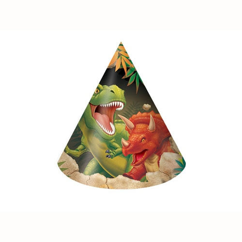 Dinosaur Party Hats Pack of 8