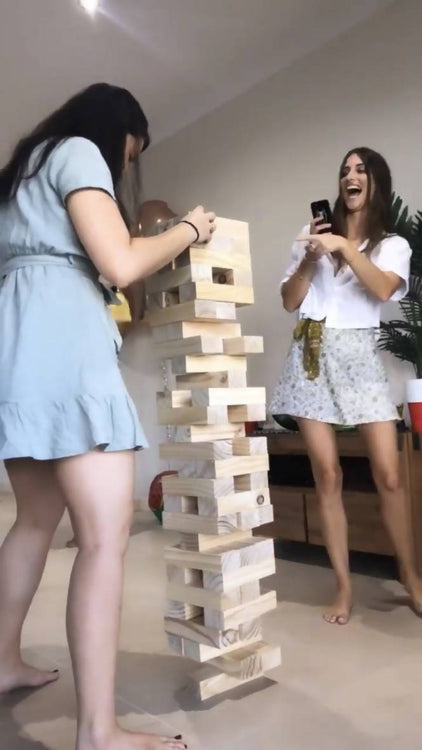 54 Piece Outdoor Giant Jenjo Wooden Block Game 81cm