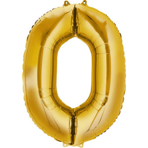 Gold 40cm Number 0 Balloon