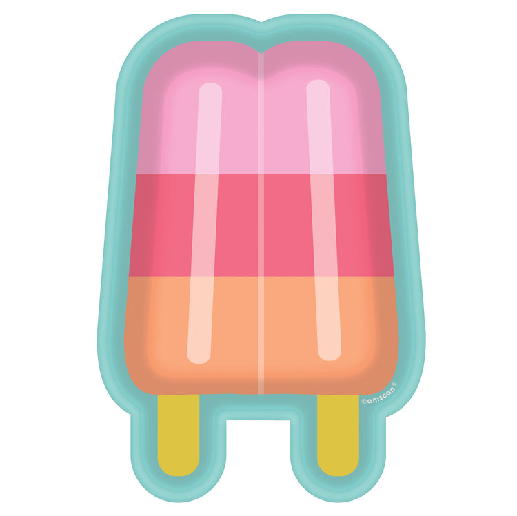Just Chillin Popsicle Shaped Paper Lunch Plates 7in / 17.7cm Pack of 8