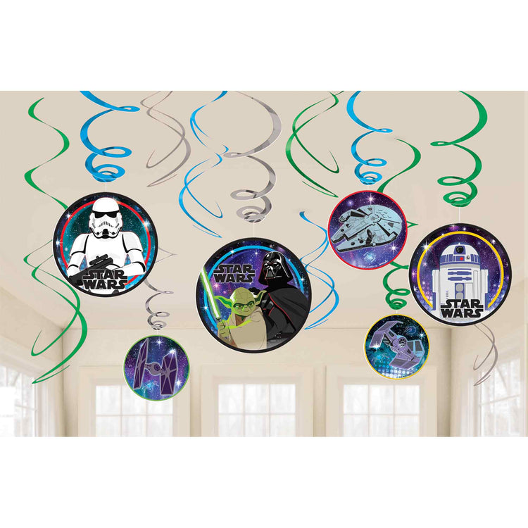 Star Wars Galaxy Swirl Decorations Pack of 12