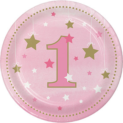One Little Star Girl 18cm Paper Plates Pack of 8