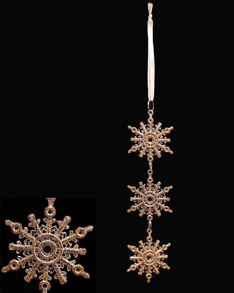 Christmas Champagne 3 Snowflake Tree Ornament 15cm