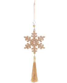 Christmas Champagne Snowflake with Tassel Ornament 26cm