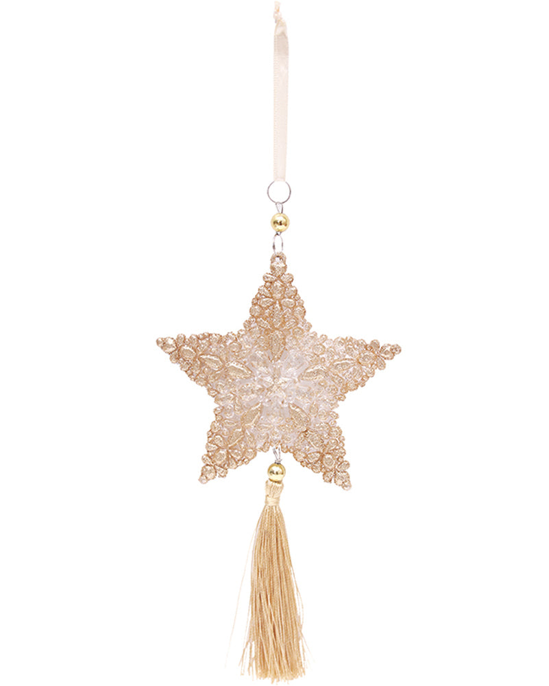 Christmas Champagne Star Tree Ornament 12cm