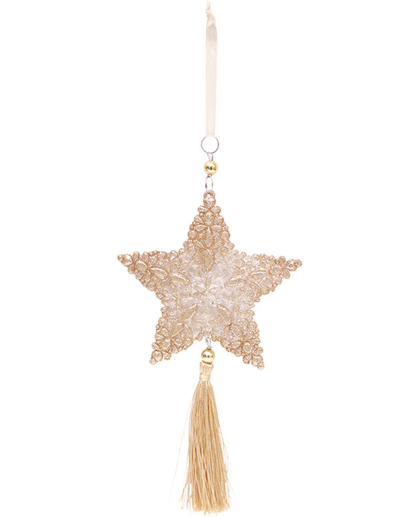 Christmas Champagne Star Tree Ornament 12cm