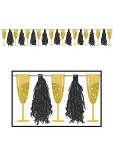 Champagne Tassel Glitter Banner 3m