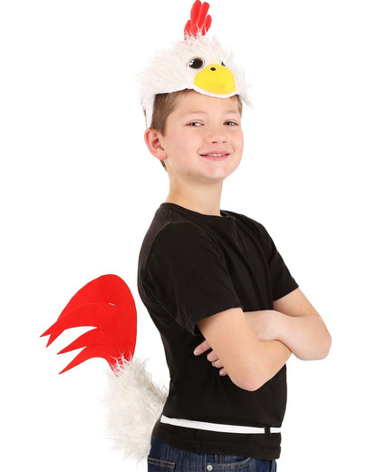 Chicken Plush Headband and Tail Deluxe Set