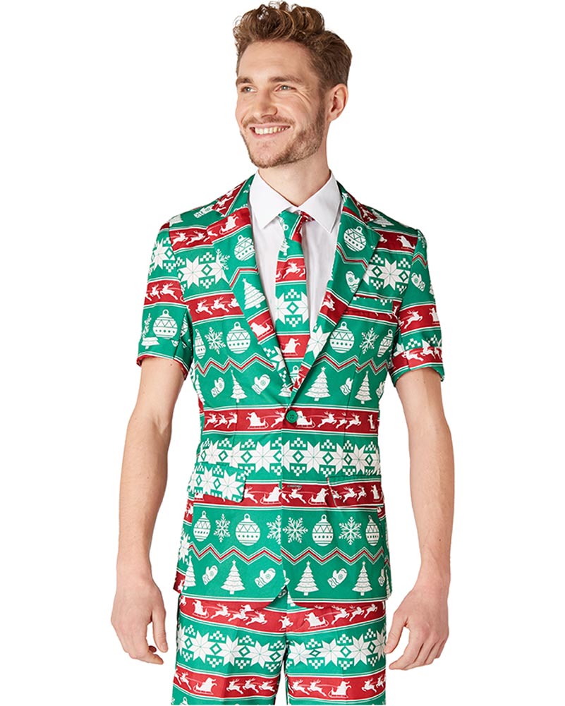Christmas Green Nordic Mens Summer Suitmeister