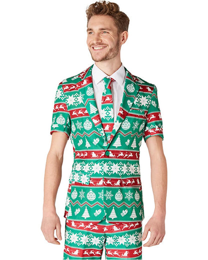 Christmas Green Nordic Mens Summer Suitmeister