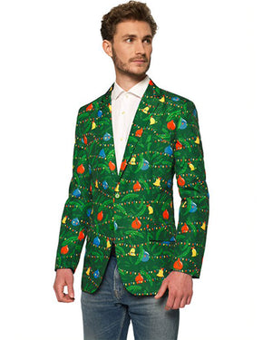Christmas Green Tree Light Up Mens Suitmeister Jacket