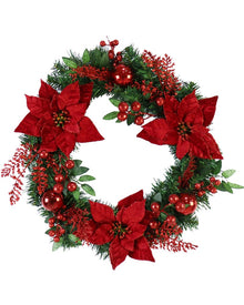 Christmas Red Glitter Wreath 55cm