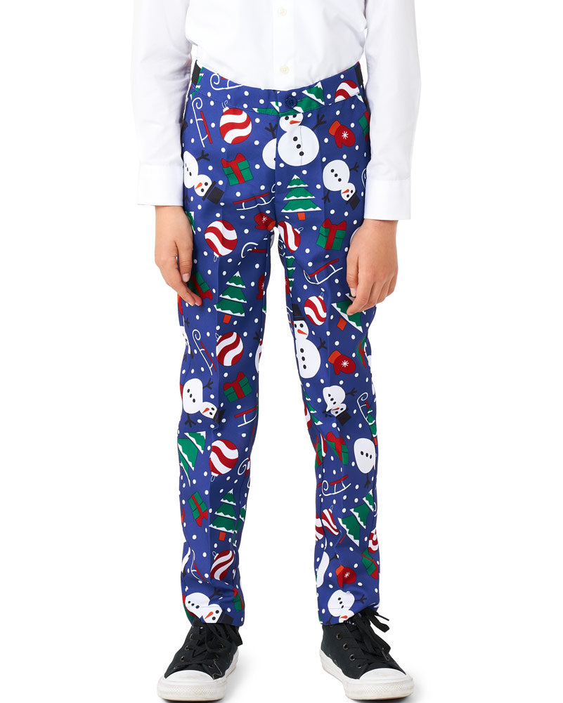 Christmas Snowman Blue Boys Suitmeister