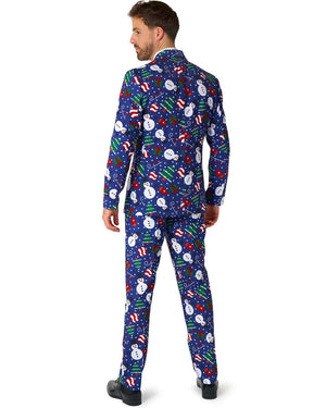 Christmas Snowman Blue Mens Suitmeister