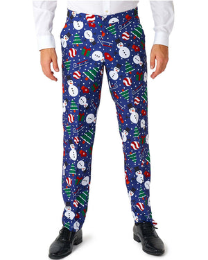Christmas Snowman Blue Mens Suitmeister
