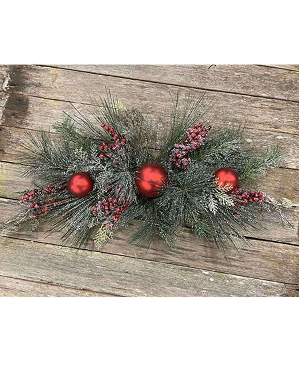 Chunky Pine Swag with Christmas Baubles 72cm