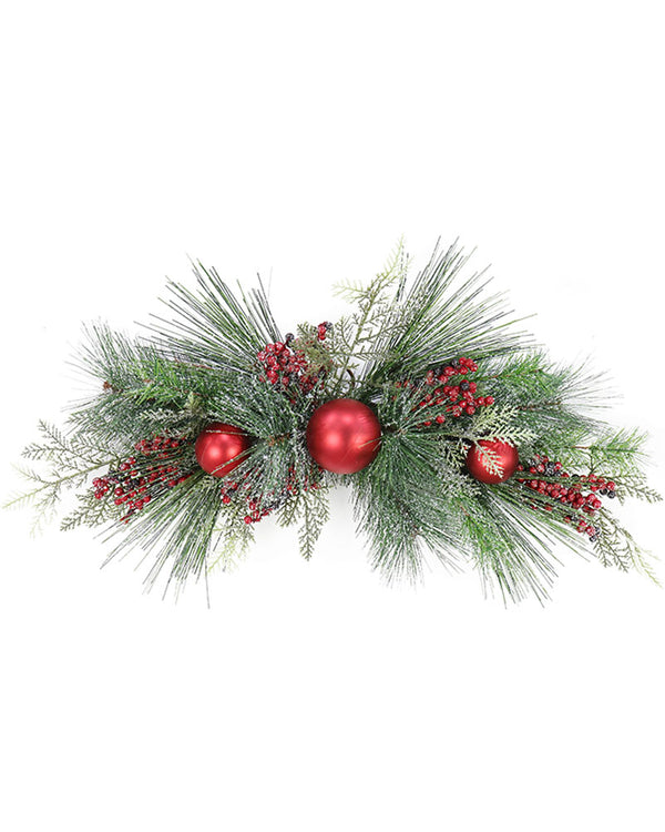 Chunky Pine Swag with Christmas Baubles 72cm