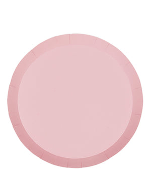 Classic Pink 23cm Round Paper Lunch Plates Pack of 10
