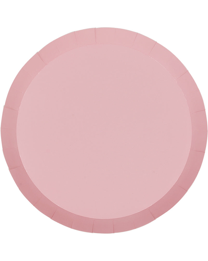 Classic Pink 27cm Round Paper Banquet Plates Pack of 10